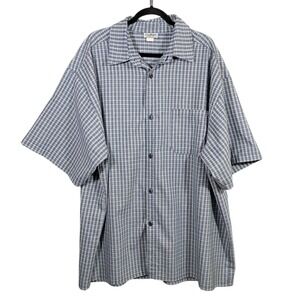 Caltop Button Front Pocket Shirt Men 5XL Plaid Old School Chicano‎ 90s USA Blue